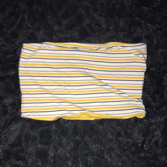blue and yellow striped tube top - Picture 1 of 1